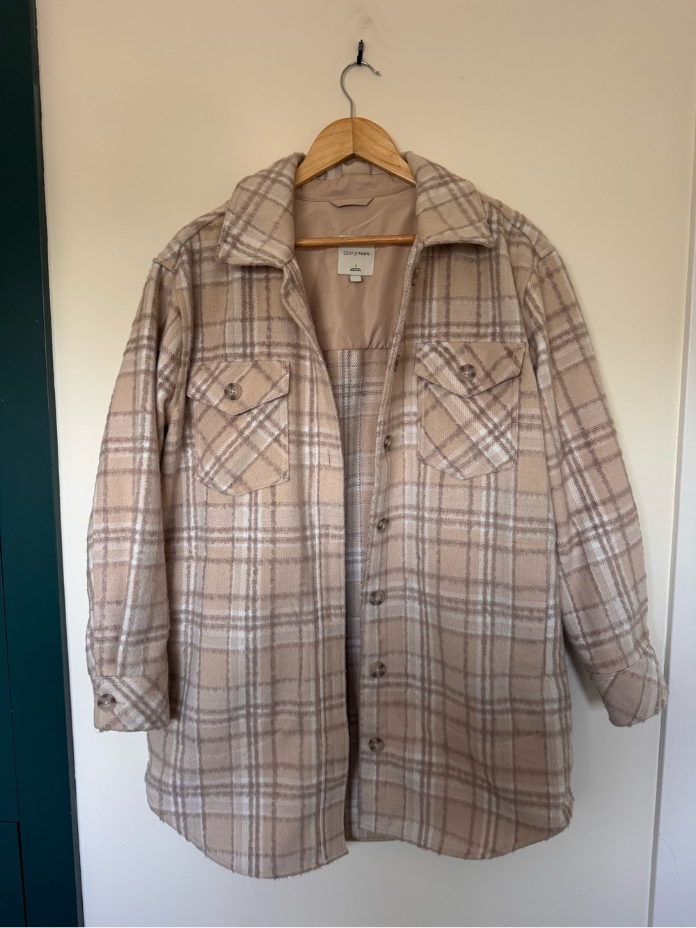 Neutral Plaid Button-Up Shacket